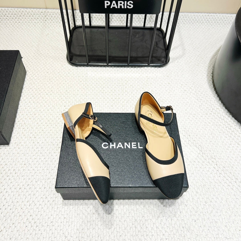 CC 25 Slingback Flat Grosgrain Calfskin