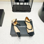 CC 25 Slingback Flat Grosgrain Calfskin