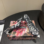 DC 25 Bow Slingback Pumps 100mm Leopard-Print Satin And Sheepskin 381615
