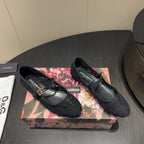 DC 25 Mary Jane Black Lace And Sheepskin 381622