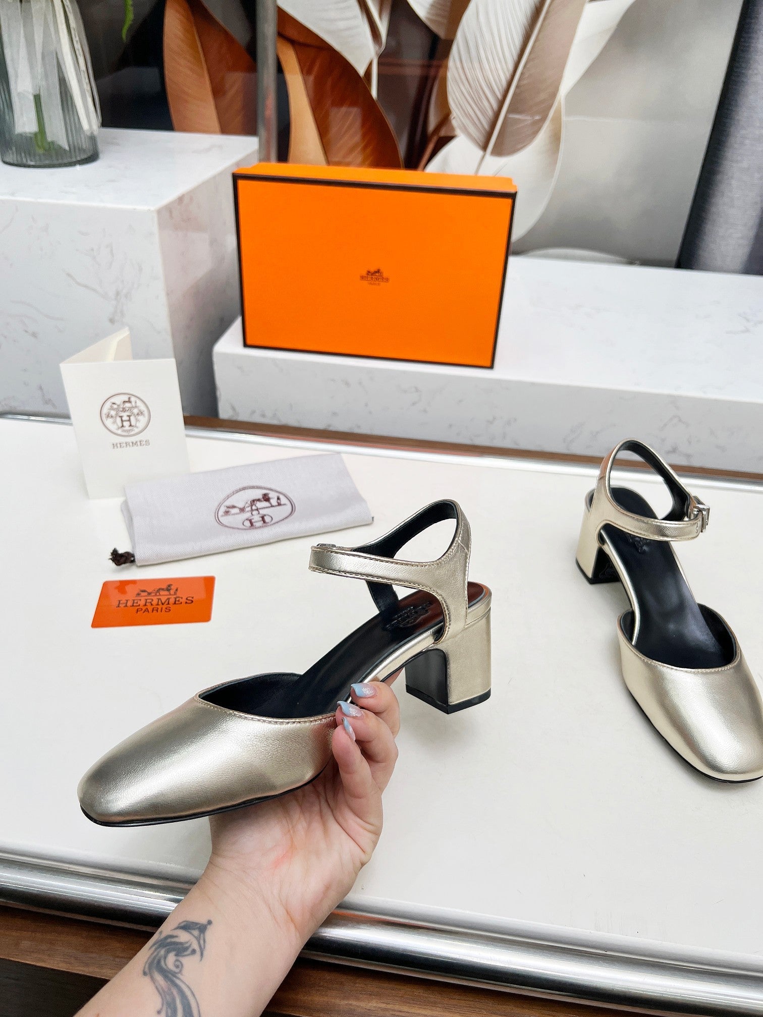 Kamilla ?60 pump Gold Lambskin 214075