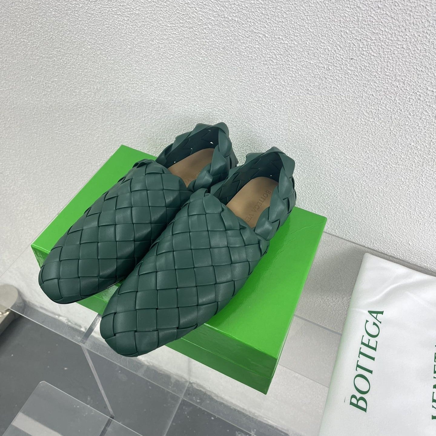 Bottega Veneta Intrecciato Green Lambskin 972905