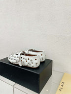 Alaila Ballet Flats In White Lambskin Beaded 897248