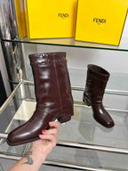 FENDI low boots burgundy calfskin 521235