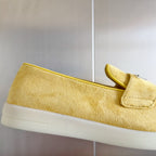 Pra Yellow Suede Leather Loafers 25mm Rubber Sole