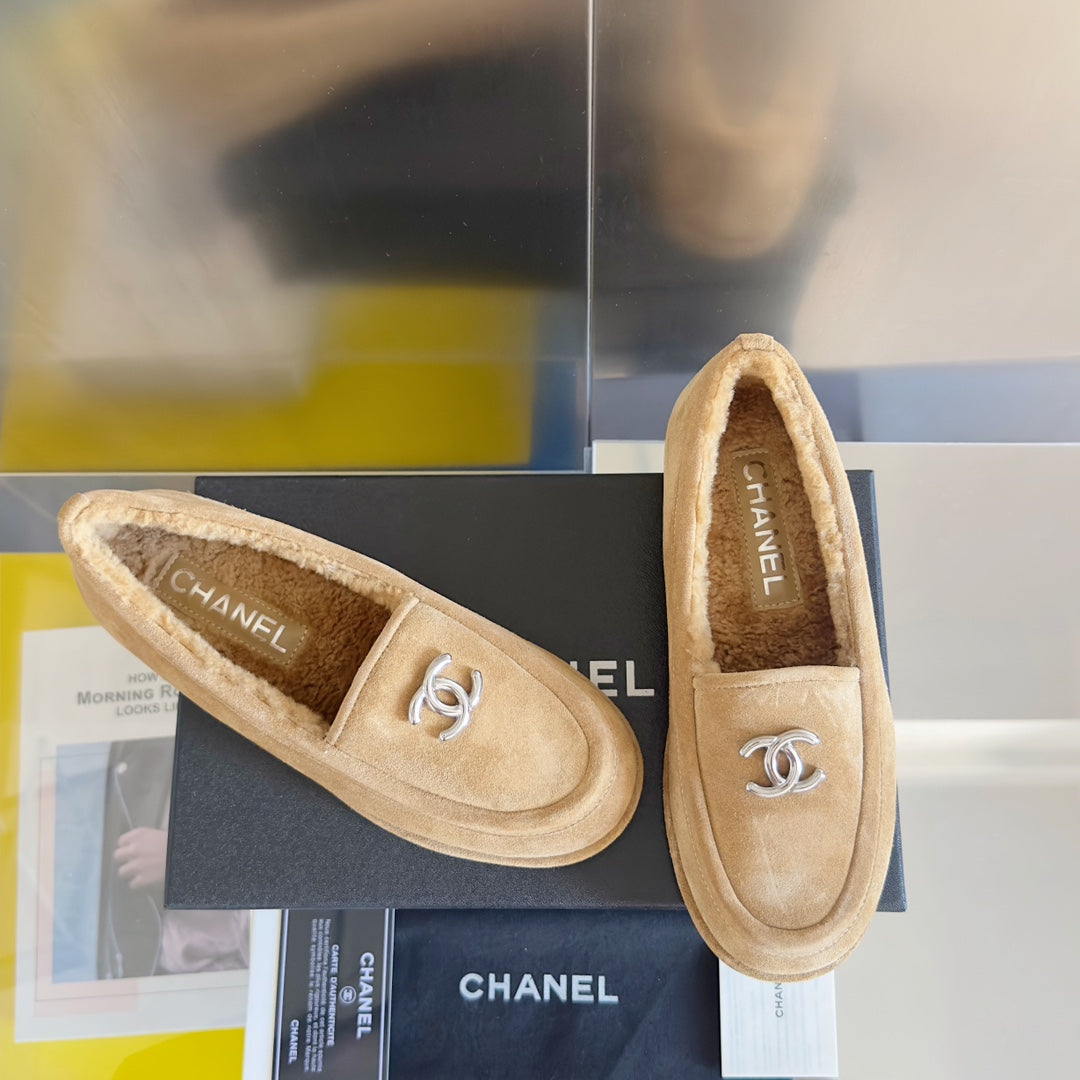 CC Moccasins 15mm Beige Suede