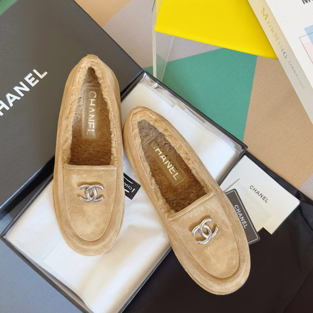 CC Moccasins 15mm Beige Suede