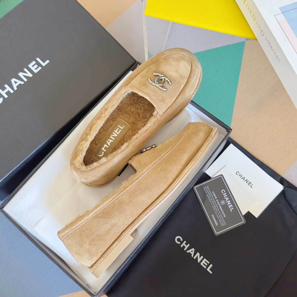 CC Moccasins 15mm Beige Suede