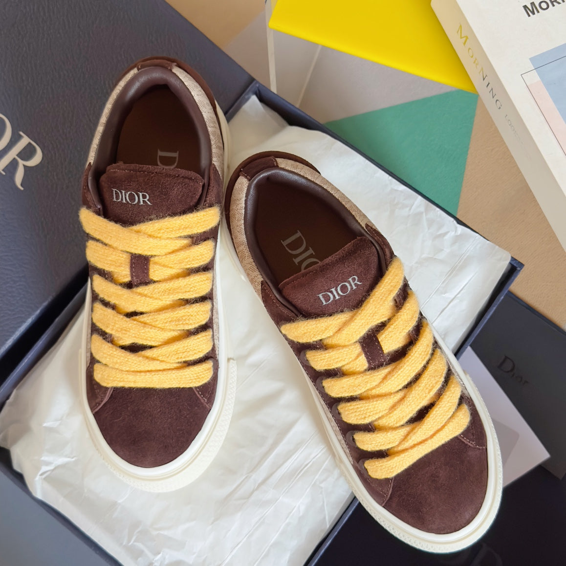 CD B33 Sneaker 40mm Brown Red Mix Light Brown Monogram Suede