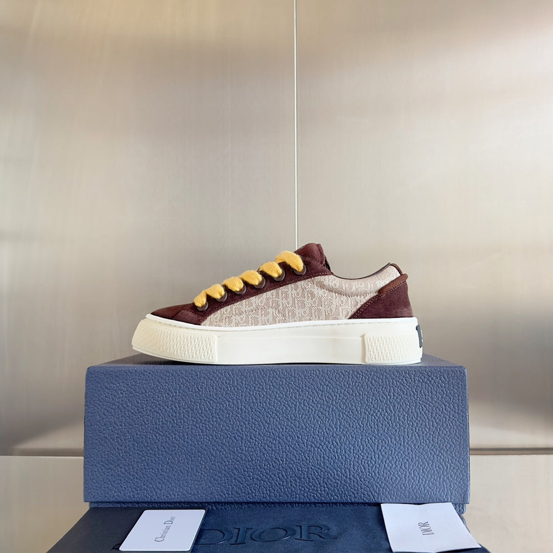CD B33 Sneaker 40mm Brown Red Mix Light Brown Monogram Suede