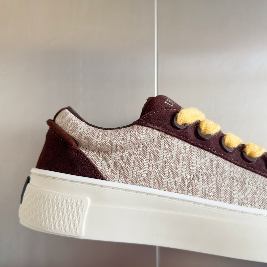 CD B33 Sneaker 40mm Brown Red Mix Light Brown Monogram Suede