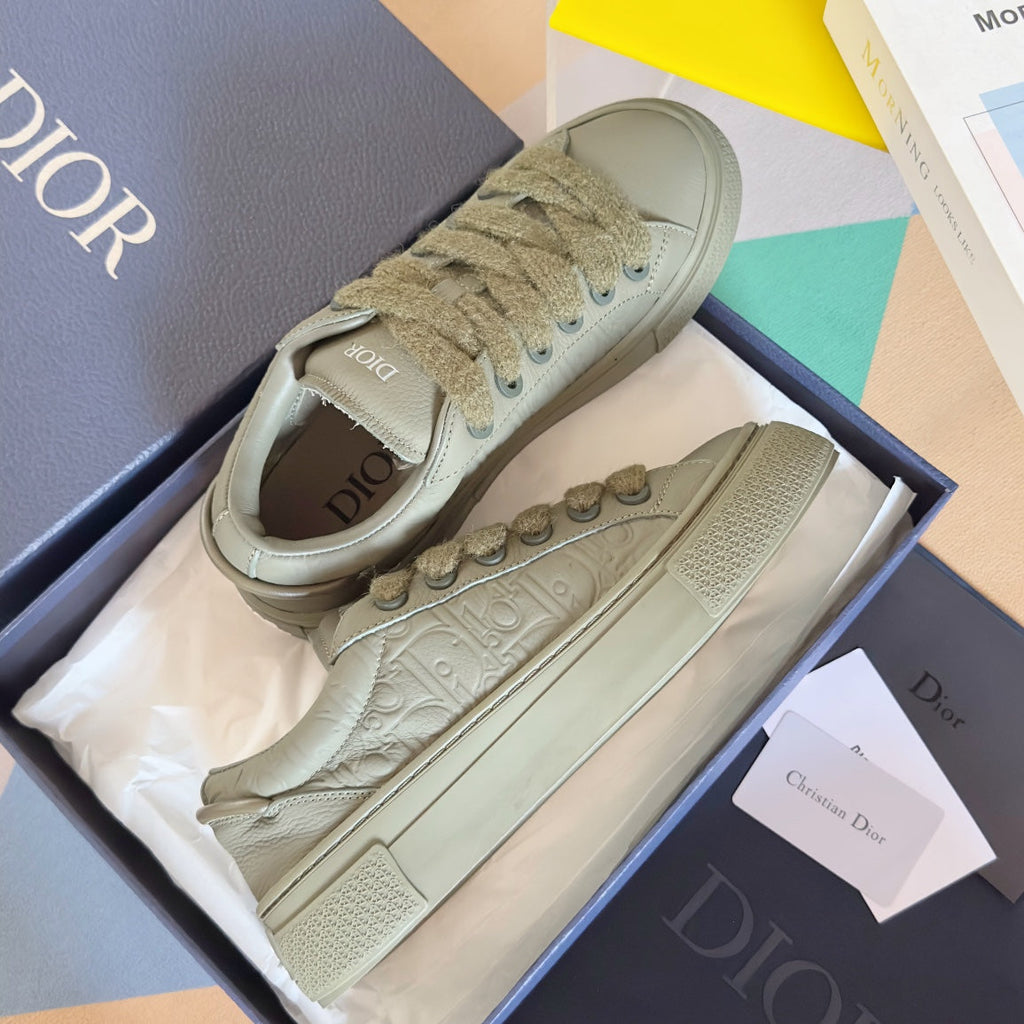 CD B33 Sneaker 40mm Khaki Green Monogram Cowhide