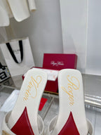 Viv Simple Slides White Cowhide 295937