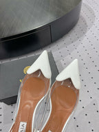 Alaila Le Cœur Slingbacks 60mm In White Glossy Lambskin 954827