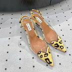 Alaila Le Cœur Slingbacks 60mm In Light Yellow Glossy Lambskin 954831