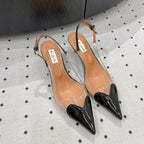 Alaila Le Cœur Slingbacks 60mm In Black Glossy Lambskin 954833
