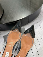 Alaila Le Cœur Slingbacks 60mm In Black Glossy Lambskin 954833