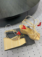 Alaila High Sandal 115mm In Light Yellow Mesh Fabric 954860
