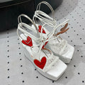 Alaila High Sandal 115mm In White Mesh Fabric 954862