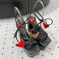 Alaila High Sandal 115mm In Black Mesh Fabric 954864