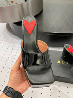 Alaila High Sandal 115mm In Black Glossy Lambskin 954878