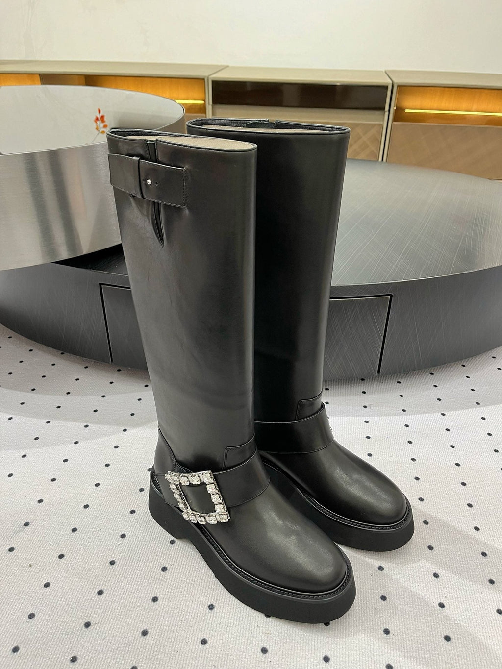 Viv Ranger Diamond Boots Black Calfskin 365207
