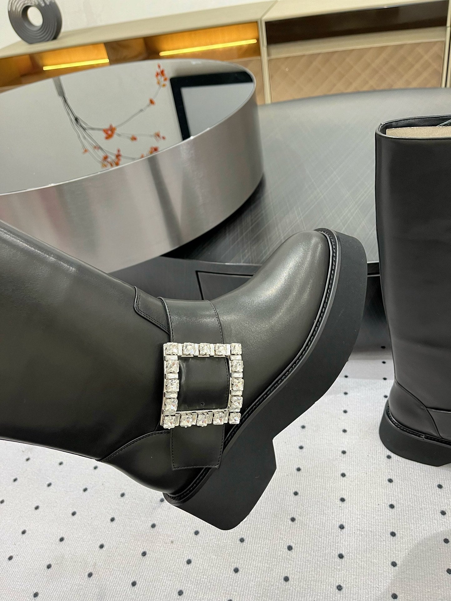 Viv Ranger Diamond Boots Black Calfskin 365207
