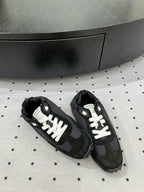 HM Sneaker 10mm In Black Grey Suede And Windbreaker Fabric  954752