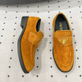 TRIANGLE LOGO LOAFER IN PERU BROWN SUEDE
