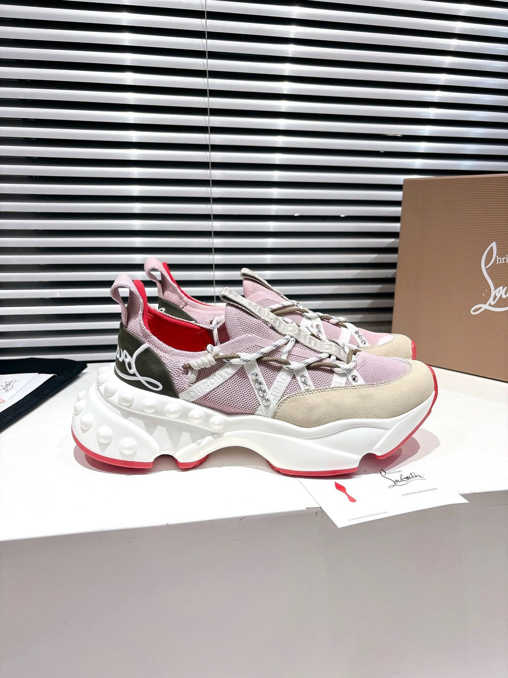 CL 25 Trailnrun Sneaker Pink Calfskin Mesh 323166