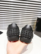 CL 25 Stud Print Sneaker Black Fabric Leather 323161