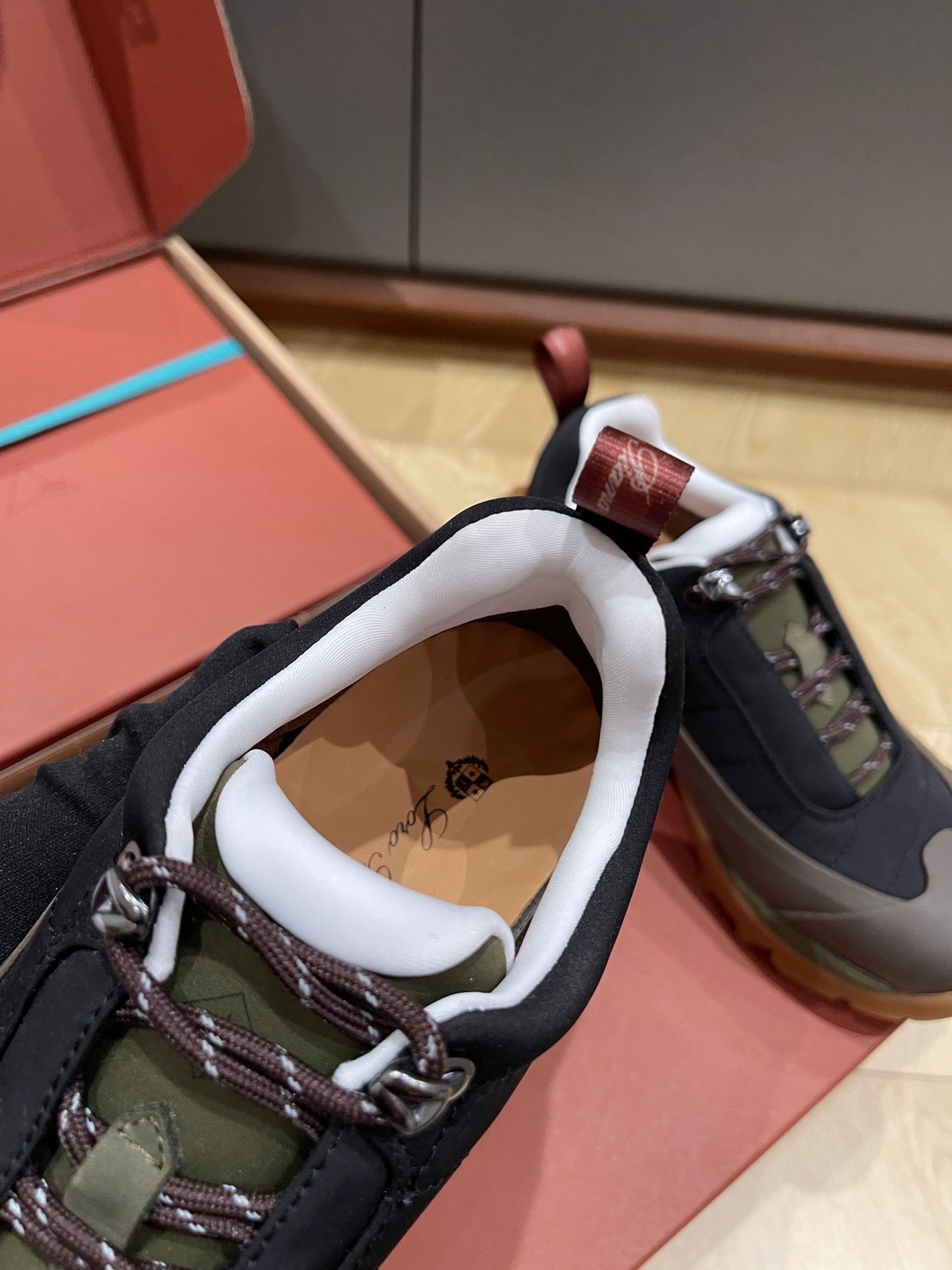 LP Katharina Sneaker Coffee Olive Green Black Technical Fabric 521684