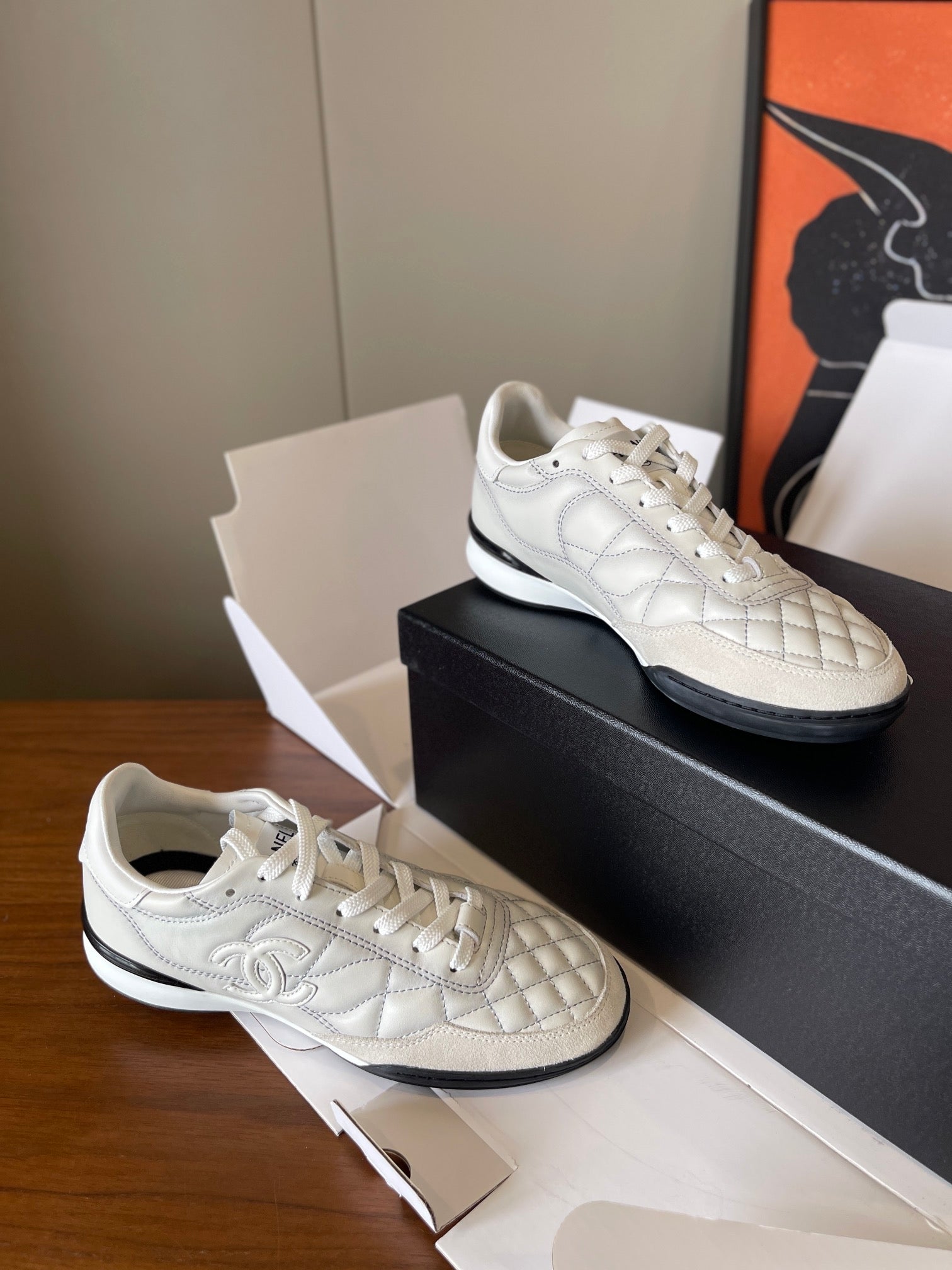 CC 26ss Low-Top Sneaker Ivory Leather 623165