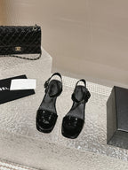 slingbacks sandal 60 black lambskin patent calfskin