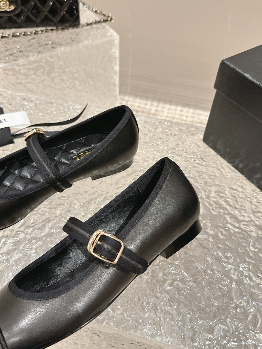 mary janes black lambskin
