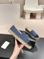 espadrilles dark blue black denim