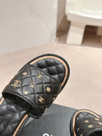 mule sandal 40 black quilted calfskin