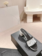 mule sandal 60 white lace fabric