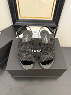 cc25 slingback sandal ?65mm bow black grosgrain canvas 233592