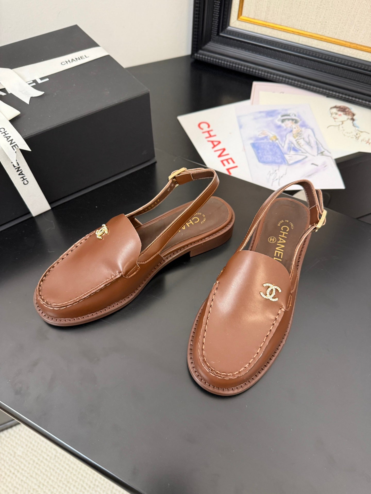 CC 25C Slingback Loafer Brown Patent Leather