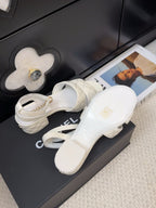 25C Sandal 45mm Open Heel White Lambskin 233492