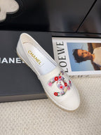 CC Loafer In White Canvas With Colorful Logo