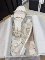 CC 25S Sandal Three Leather Strap White Calfskin