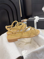 CC 25S Sandal Three Leather Strap Beige Calfskin