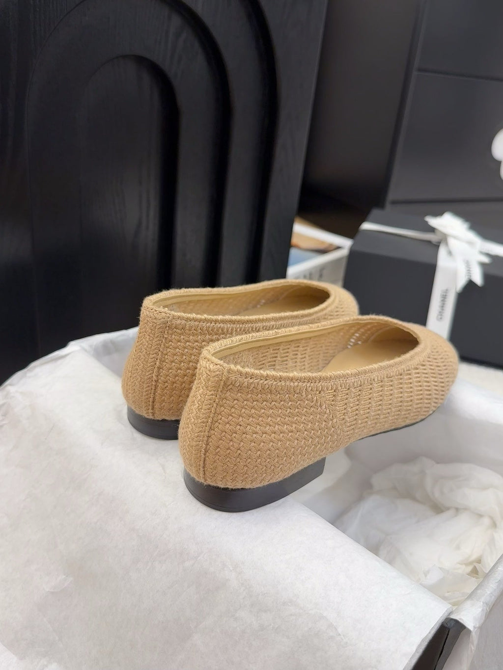CC 25 Ballet Flat Beige Raffia