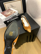 CC 25 Slingbacks 45 Bow With Carrot Suede Mix Gold Sheepskin 277674