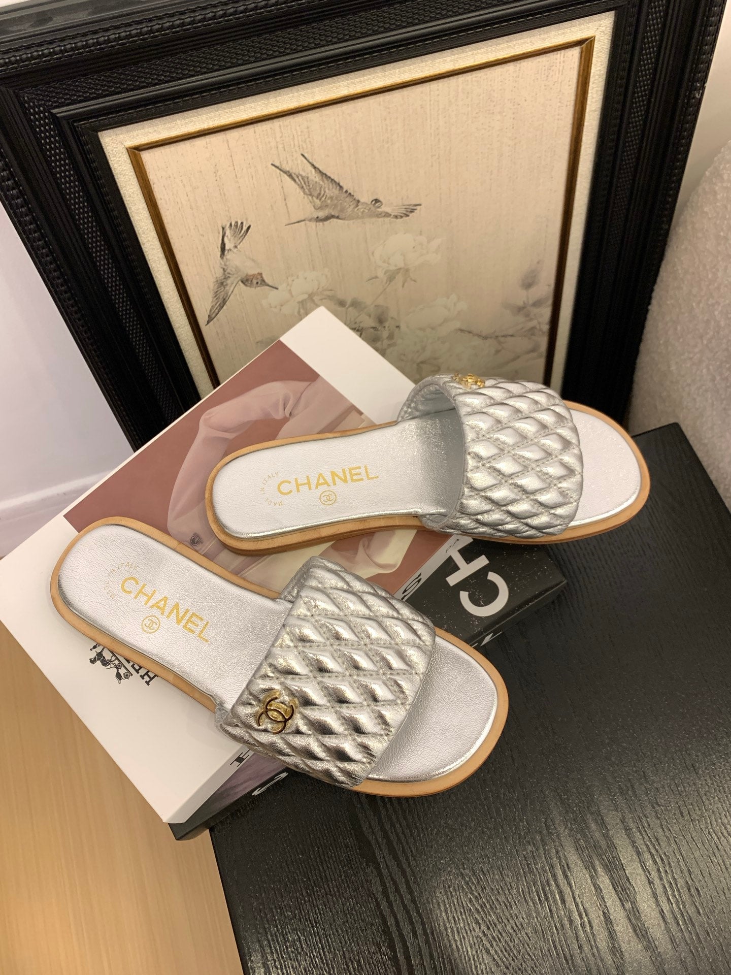 CC 25 Mule Silver Metallic Sheepskin 277678