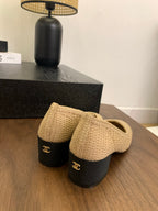 cc 25 ballet flat 50mm beige raffia 288818