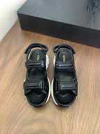 CC Toe Sandals Black With White Patent Leather 299544