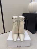 CC 26 Ankle Boot With Buckle Off-white Cowhide Wool 589110